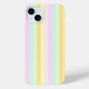 Zachte Patels Verticale Strepen Patroon iPhone 15 Mini Hoesje