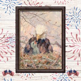 Zachte Patriottische Adelaar en Jongkunst Poster