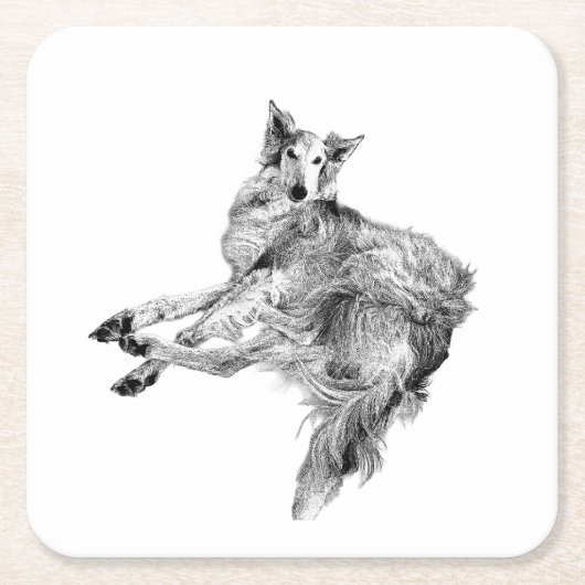 Zachte Pauze – Silken Windhound Kartonnen Onderzetters (Voorkant)