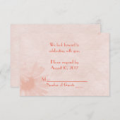 Zachte Peach Daisy RSVP Kaart (Voorkant / Achterkant)
