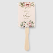 Zachte Peach en Blush Floral bruiloft programma Handwaaier (Voorkant)