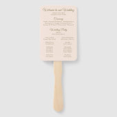 Zachte Peach en Blush Floral bruiloft programma Handwaaier (Achterkant)