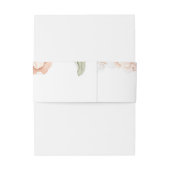 Zachte peach Floral Invitation Belly Band Uitnodigingen Wikkel (Achterkant Voorbeeld)