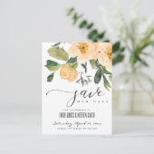 ZACHTE PEACH PEONY WATERVERF FLORAL BEWAREN DE DAT AANKONDIGINGSKAART (Staand voorkant)