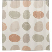 Zachte Pebbles Grid Douchegordijn – Minimale spa-i (Voorkant)