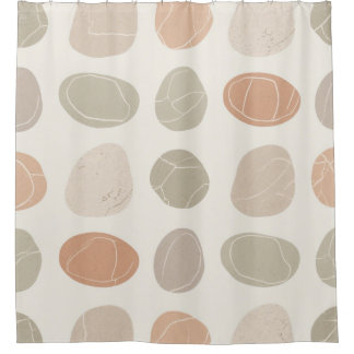 Zachte Pebbles Grid Douchegordijn – Minimale spa-i