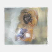 Zachte Pekingese Duo Fleece Deken (Voorkant (Horizontaal))