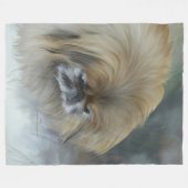 Zachte Pekingese fleece Deken (Voorkant (Horizontaal))