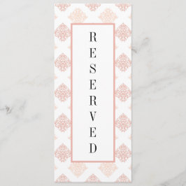 Zachte perachy Blush Damask Gereserveerde Stoel Menu