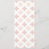 Zachte perachy Blush Damask Gereserveerde Stoel Menu (Achterkant)