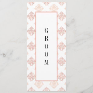 Zachte perachy Blush Damask Gereserveerde Stoel Menu