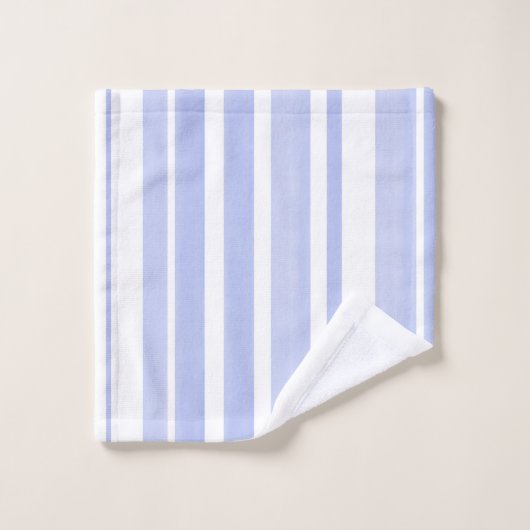Zachte Periwinkle White Stripes Bad Handdoek (Wasdoekje)