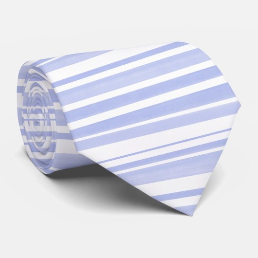 Zachte Periwinkle White Stripes Stropdas (Opgerold)