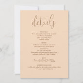 Zachte perzik alles in een elegant script bruiloft kaart (Achterkant)