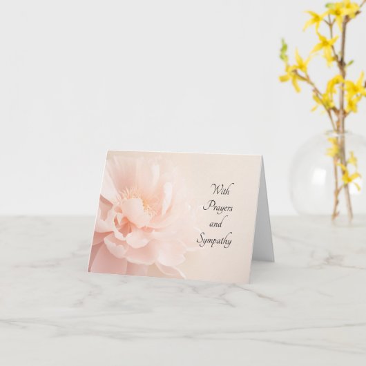 Zachte perzik bloem en achtergrond sympathie kaart (Gele Bloem)