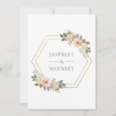 Zachte perzik Bloemen Anand Karaj Indiase sikh bru Kaart (Achterkant)