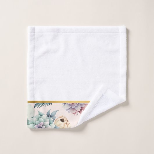 ZACHTE PERZIK BLOEMEN BADKAMER HANDDOEK SET (Wasdoekje)