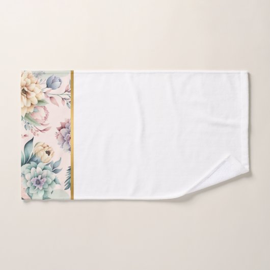 ZACHTE PERZIK BLOEMEN BADKAMER HANDDOEK SET (Handdoek)