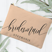 Zachte Perzik Bruidsmeisje Moderne Calligrafie Etui