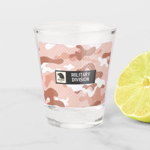 Zachte Perzik Camouflage Militaire Shotglas Shot Glas