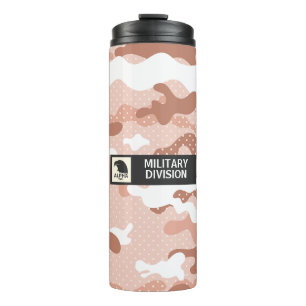 Zachte Perzik Camouflagepatroon Thermosbeker
