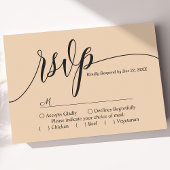Zachte Perzik Eenvoudige Script Trouw RSVP Kaart