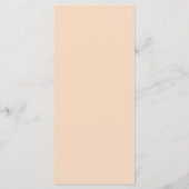 Zachte perzik kalligrafie script bruiloft menu (Achterkant)