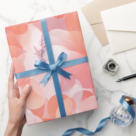 Zachte Perzik Koraal Gloed Gradiënt Abstract Patro Cadeaupapier (Geschenken)