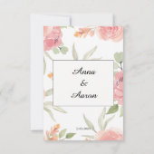 Zachte Perzik Lente Tuin Bruiloft Save the Date (Achterkant)