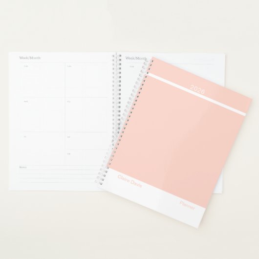 Zachte Perzik Minimalist Planner (Display)