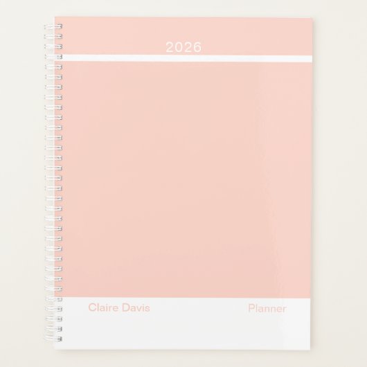 Zachte Perzik Minimalist Planner (Voorkant)