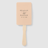 Zachte perzik minimalistisch huwelijksprogramma handwaaier (Voorkant)