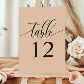 Zachte perzik minimalistische kalligrafie bruiloft kaart