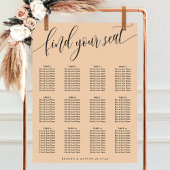 Zachte Perzik Minimalistische Script Trouw Stoelen Poster