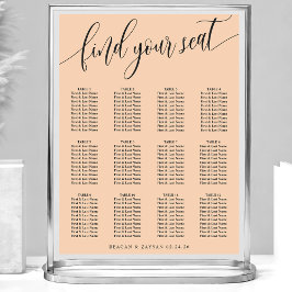 Zachte Perzik Minimalistische Script Trouw Stoelen Poster