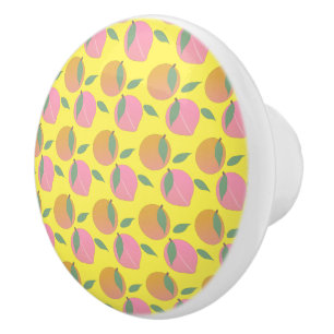 Zachte Perzik Oranje Fruit Patroon Roze Keramische Knop