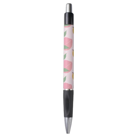 Zachte Perzik Oranje Fruit Patroon Roze Pen (Voorkant Verticaal)