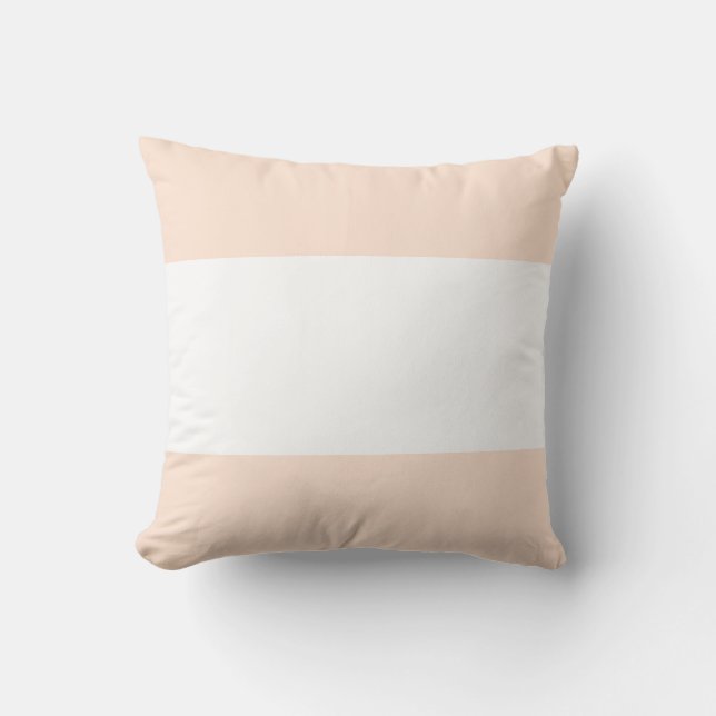 Zachte perzik pastel & witte bar ontwerp kussen (Voorkant)
