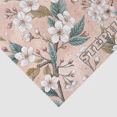 Zachte Perzik Sakura Tak Botanisch Patroon Tissuepapier (Detail)