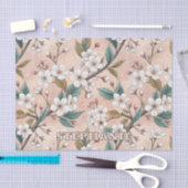 Zachte Perzik Sakura Tak Botanisch Patroon Tissuepapier (Craft)
