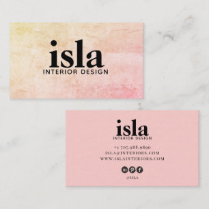 Zachte Perzik Textuur Interieur Ontwerper Visitekaartje