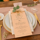 Zachte Perzik Tuin Bruiloft Menu