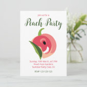 Zachte Perzik Vrucht Perzik Feestje Kaart (Staand voorkant)