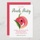 Zachte Perzik Vrucht Perzik Feestje Kaart (Voorkant / Achterkant)