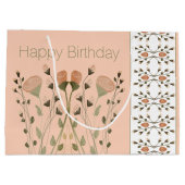 Zachte perzik wit en groen groot cadeauzakje (Achterkant)