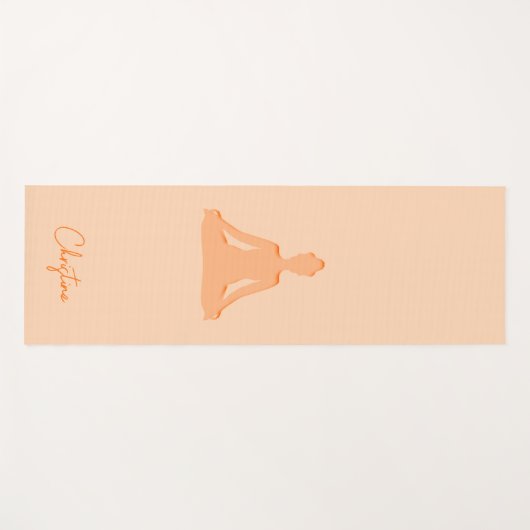 Zachte perzik yoga pose met aangepaste naam yogamat (Voorkant (horizontaal))