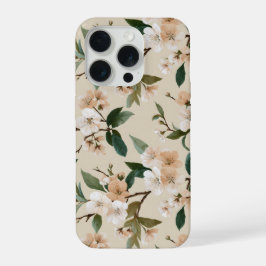 Zachte Perzikbloesem Ivoor Bloemmotief iPhone 15 Pro Case