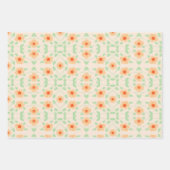 Zachte perzikkleurig bloemig inpakpapier vel (Voorkant 3)