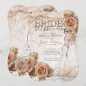 Zachte Perzikkleurige Rozen Vrijgezellenfeest Kaart (Voorkant / Achterkant)