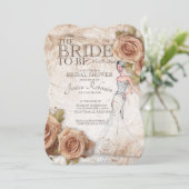 Zachte Perzikkleurige Rozen Vrijgezellenfeest Kaart (Staand voorkant)